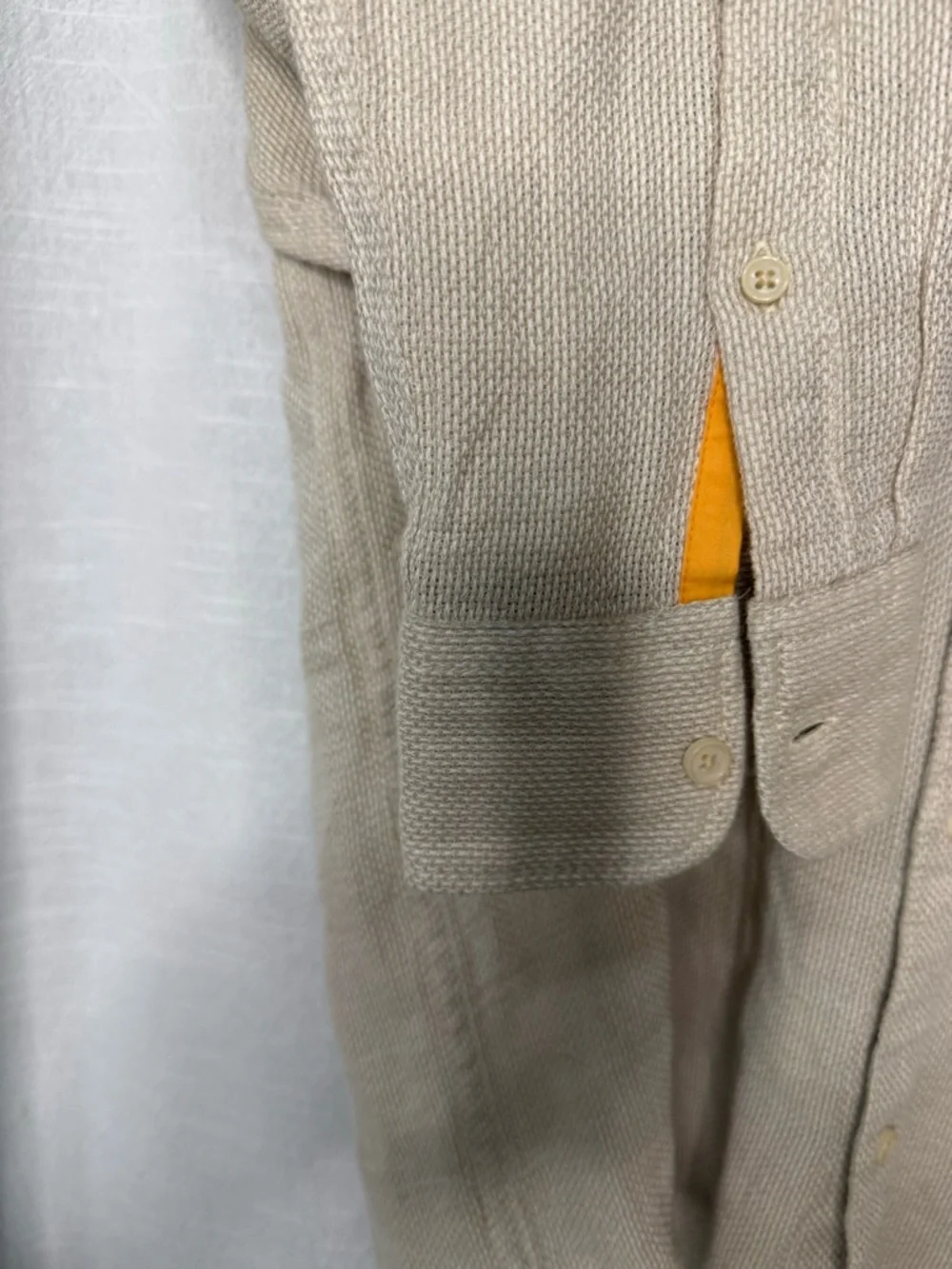 Men's Scotch and Soda, Lino Weave Band Collar Button-Up Shirt size L - Picture 4 of 15